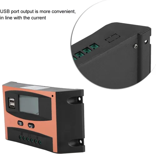 Vista 3 de Fydun Controlador MPPT simplificado Placa de circuito PCB Regulador de panel solar 12V/24V Pantalla LCD Controlador automático de batería Naranja