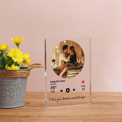 Vista 19 de Placa de música personalizada, cubierta de álbum de canción personalizada, marco de fotos personalizado, arte de vidrio, regalo de fotos, regalo