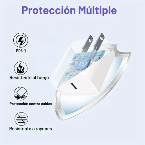Vista 6 de Cable de carga para iPhone de 6 pies, paquete de 3 [certificado Apple MFi] Cargador rápido USB C para iPhone