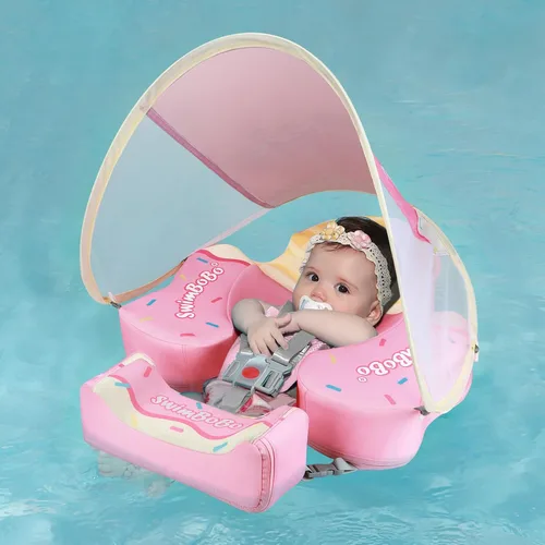 Vista 7 de Swimbobo Baby Floats for Pool with Canopy Non Inflatable Soft Skin-Friendly Fabric Material Infant Swim Float for Boys and Girls Swimming Pool Toys