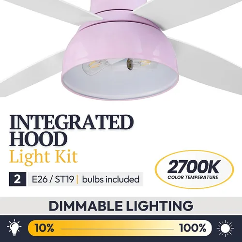 Vista 5 de Prominence Home Edora, 51674-01 - Ventilador de techo LED de estilo industrial de 52 pulgadas con luz, control remoto, 4 aspas modernas, motor