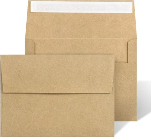 Vista 9 de Paquete de 200 sobres de invitación 5x7 con pelar y sellar para tarjetas, sobres A7 imprimibles a granel, sobres beige para boda, tarjetas