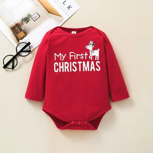 Vista 2 de LYQTloml My Frist - Ropa de Navidad para bebés y niños recién nacidos traje de reno y pantalones
