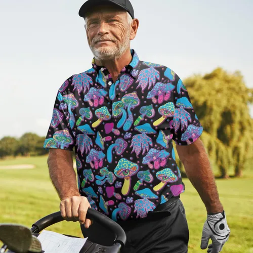 Vista 6 de Camisetas de golf divertidas para hombres, polo para hombres, camisetas de golf de manga corta para equipo, regalos para amantes del golf