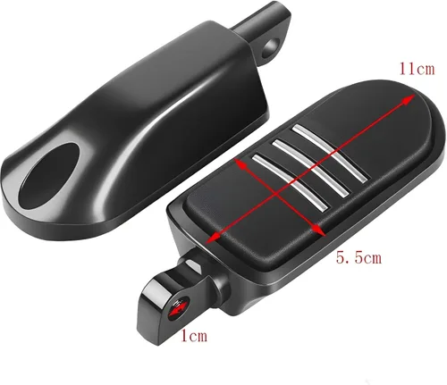 Vista 2 de Estriberas negras para motocicleta 1.25" 32mm, reposapiés ajustables para autopista, compatibles con Harley