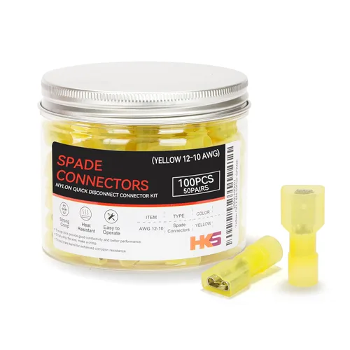 Vista 23 de HKS 150 Piezas Conectores de Desconexión Rápida de Espada Hembra de Nylon - Azul 16-14 AWG Kit de Conectores de Cable Eléctrico - Cobre Estañado