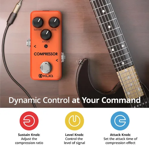 Vista 4 de KLIQ - Pedal de efecto de compresor pequeño para guitarra y bajo
