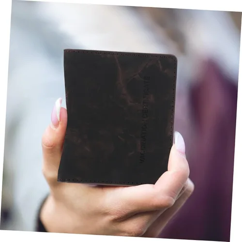 Vista 2 de VALICLUD 2 fundas de almacenamiento portátiles para pasaporte para portón de pasaporte, funda protectora de viaje, negro, tarjetas protectoras