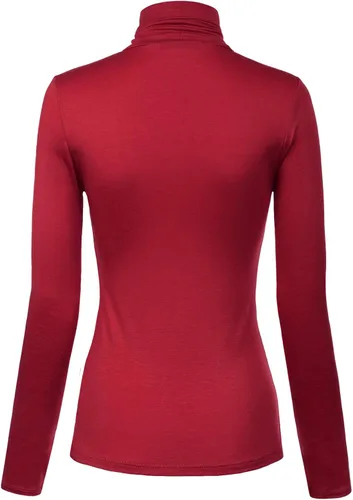Vista 15 de MixMatchy Camisetas de manga larga delgadas y ligeras para mujer, cuello alto, capa base, camisetas activas
