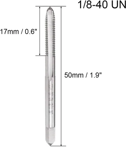 Vista 2 de uxcell Macho de la máquina 1/8-40 UN Rosca 2B Tornillo de acero de alta velocidad roscado herramienta de roscado