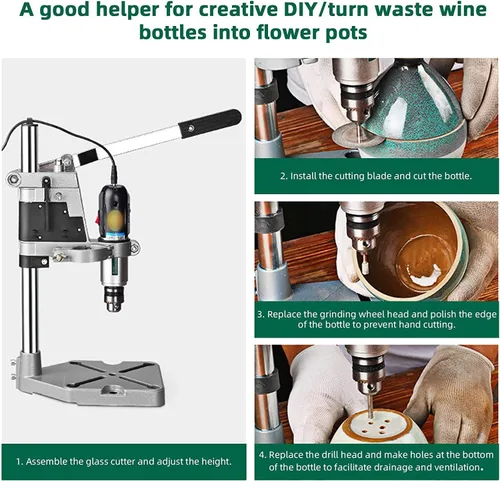 Vista 2 de Cortador de botellas de vidrio - Cortadora eléctrica de botellas de 72 W, 36 piezas de herramienta giratoria para cortar botellas de vino