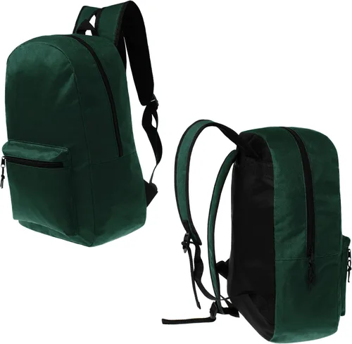 Vista 5 de Mochilas escolares de 17 pulgadas para niños, mochilas a granel para estudiantes de primaria, media y secundaria en varios colores, Gris-oscuro