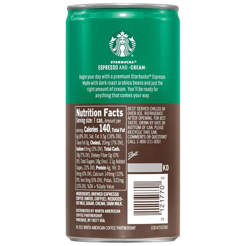 Vista 3 de Starbucks - Café espresso con crema listo para beber, latas de 6.5 onzas (paquete de 12) (el empaque puede variar)