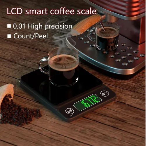 Vista 6 de Báscula digital de cocina para alimentos, báscula de café de 17.64 oz/0.01, báscula digital de alimentos, 7 unidades de gramos para hornear