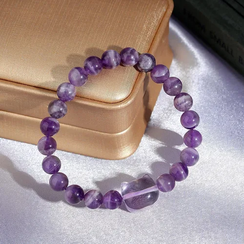 Vista 2 de MAIBAOTA Pulsera de gato, regalo de joyería de gato para mujeres y hombres, pulsera de cristal de 0.315 in para buena suerte, atracción de dinero