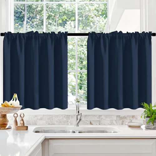 Vista 252 de Deconovo Cortinas opacas, aislamiento térmico, dobladillo para barra, reducción de ruido, certificado Oeko-TEX, cortinas de oscurecimiento