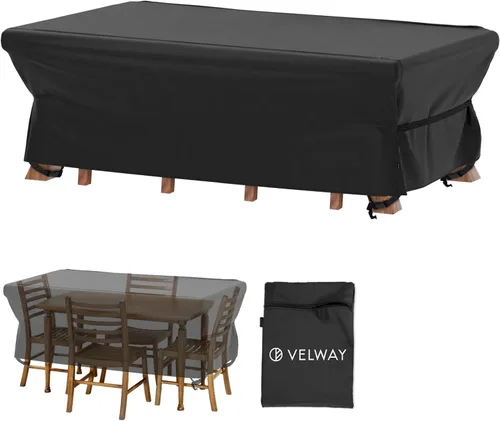 Vista 12 de Velway Funda para muebles de patio al aire libre, impermeable, rectangular, para mesa de patio, silla, sofá, 67 pulgadas de largo x 37 pulgadas