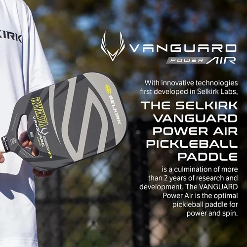 Vista 3 de Selkirk Sport Vanguard Power Air Paletas de pickleball Paleta de pickleball de fibra de carbono Moldeo 360 Proto y perímetro de espuma flexible
