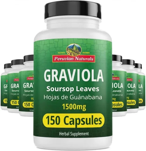 Vista 7 de Peruvian Naturals Graviola - Cápsulas de guanábana, 150 unidades, 1500 mg