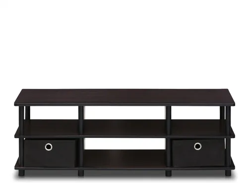 Vista 17 de Furinno 11191BK THE Centro de Entretenimiento Soporte para TV, Negro