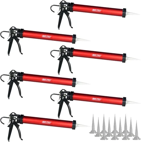 Vista 13 de AWF PRO Pistola de calafeteo para salchichas, paquete de papel de aluminio de 20 oz y cartucho convertible de 10 oz, relación de empuje 12:1, cañón