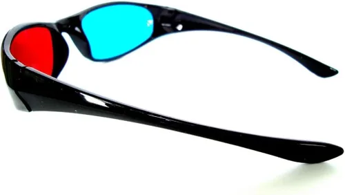 Vista 2 de 2 pares de gafas de anaglifo 3D azul y rojo marco completo