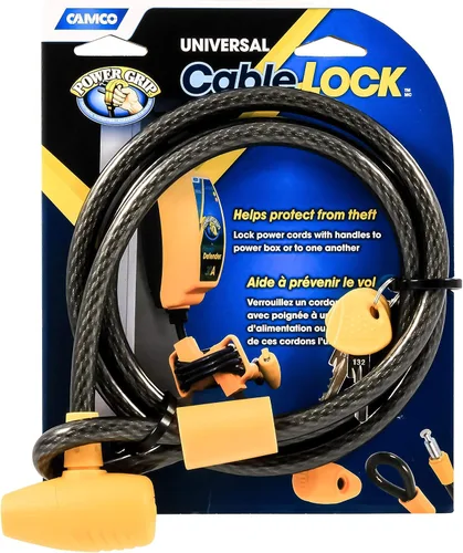 Vista 3 de Camco 44290 Cable de agarre de alimentación con cerradura de seguridad, color negro