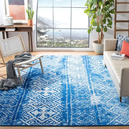 Vista 33 de SAFAVIEH Alfombra de área 8x10 - Colección Adirondack - Grande - Negro y plateado, diseño marroquí bohemio, no suelta pelusa y fácil de limpiar