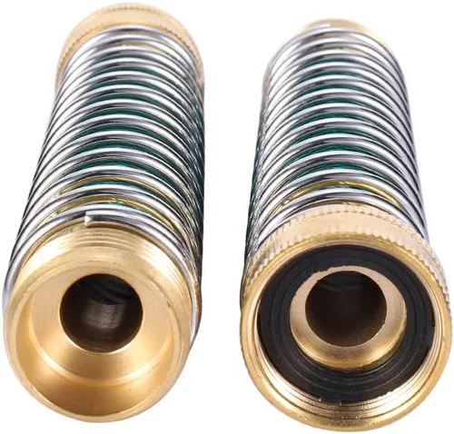 Vista 5 de Manguera de jardín Protector de resorte en espiral con manguera de grifo de latón macizo Adaptador de acoplamiento Extensión 2 unids (2 piezas)