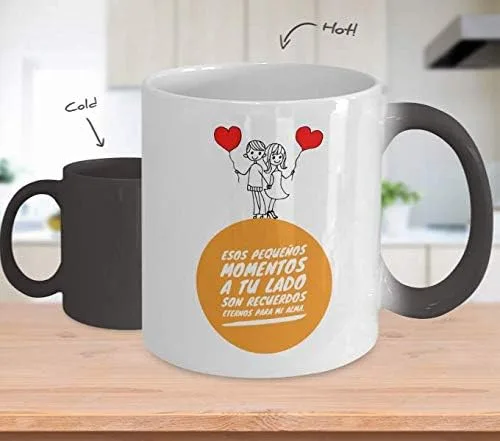 Vista 2 de Regalo para novio Taza de Cafe para novia Perfecto regalo para san valentin, navidad, aniversario y para enamorado Vaso con afirmaciones