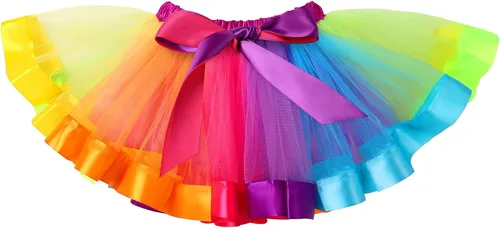 Vista 3 de IMEKIS Mameluco para bebé niña con diseño de My First Cinco De Mayo, falda tutú arcoíris + sombrero mexicano, ropa para pastel de cumpleaños
