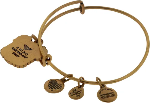 Vista 2 de Alex and Ani Wonder Woman, Peace Love - Brazalete de oro rafeeliano, talla única, Latón, No es una piedra preciosa