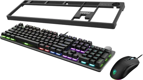 Vista 2 de MSI Forge GK320 Combo RED US - Juego de teclado y mouse RGB para juegos, anti-fantasma de 26 teclas, sensor óptico de 12800 DPI