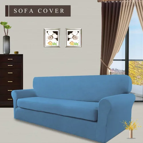 Vista 2 de Easy-Going - Funda elástica de microfibra de 2 piezas para sofá, funda suave de elastano, lavable, parte inferior elástica, protector para muebles