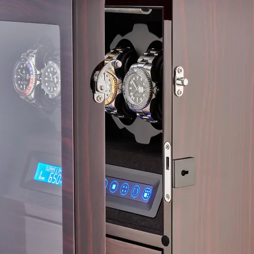 Vista 8 de 4 Watch Winder with 5 Watch Storage Space, LCD Display, Touch Control and Interior Light