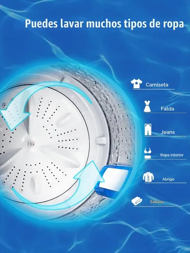 Vista 5 de Lavadora completamente automática con bomba de drenaje, lavadora compacta de 17.7 libras, 10 programas de lavado y 8 niveles de agua, ideal para Gris