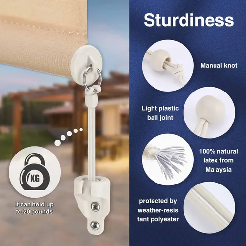 Vista 3 de Coolaroo - Piezas de repuesto para atar sombra y tapa de extremo con kit de anillo, resistencia a la intemperie, compatible con persianas