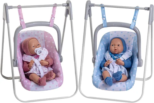 Vista 7 de JC Toys - Para mantener el tiempo de juego Columpio 2 en 1 para muñeca bebé y portador portátil para muñecas de hasta 18" Edades 3+ Azul