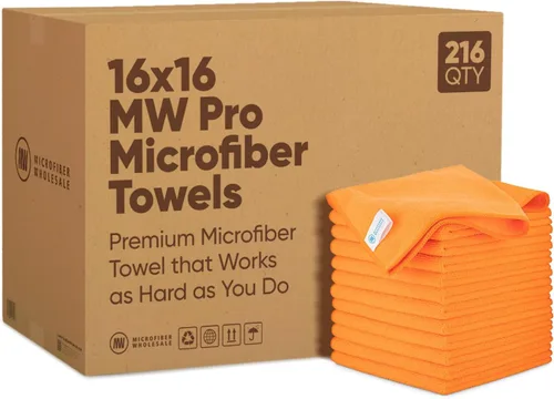 Vista 11 de Microfiber Wholesale Toallas de microfibra Pro Multi Surface de 16" x 16" a granel Caja: 216 Cantidad (negro)