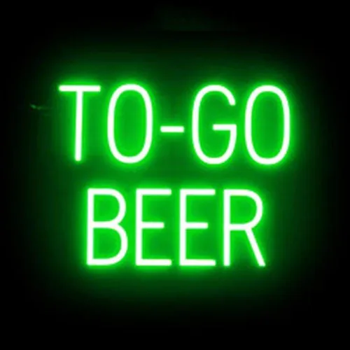 Vista 54 de SpellBrite Letrero de cerveza fría Letrero relacionado con la cerveza con aspecto de neón, fuente de luz LED verde 16.8 x 15.0 pulgadas