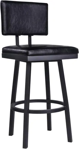 Vista 10 de Armen Living Taburete Balboa, negro vintage