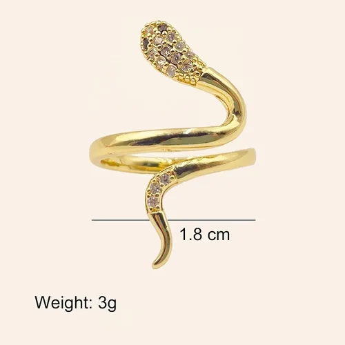 Vista 2 de MUNIGSMUR Anillos chapados en oro de 18 quilates para mujeres y adolescentes que no se deslustran con circonita cúbica, mariposa, serpiente, malla