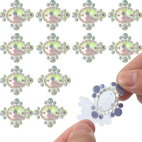 Vista 9 de PEARLY JUN Parches autoadhesivos con apliques de diamantes de imitación de 6