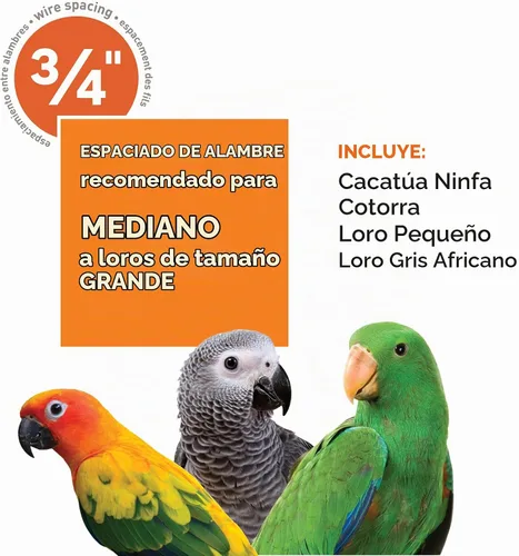 Vista 8 de Productos en hierro forjado Prevue para mascotas, selecta jaula de aves, negro Hammertone 3151BLK, Pewter