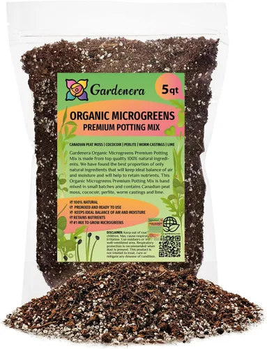 Vista 5 de Gardenera Mezcla orgánica para macetas de microverduras: mezclada a mano con cuidado con musgo de turba canadiense de alta calidad, cococolo