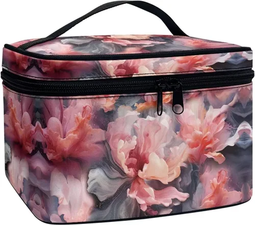 Vista 40 de Flashideas Bolsa de maquillaje para cosméticos Almacenamiento vertical Bolsa de maquillaje de viaje de gran capacidad, Caballo Azteca 1