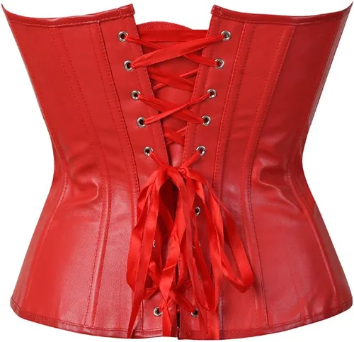 Vista 3 de Kranchungel - Corsé de cuero estilo steampunk para mujer Corsés góticos de cuero sintético para Halloween, disfraz, sesión de fotos para amantes