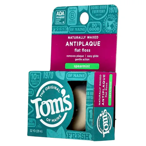 Vista 7 de Tom's of Maine Hilo plano natural encerado antiplaca, menta verde, 32 yardas, paquete de 2