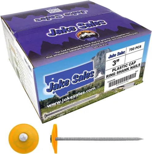 Vista 7 de Clavo de mango de anillo de plástico de 3 pulgadas - Caja pequeña de 1.2 libras