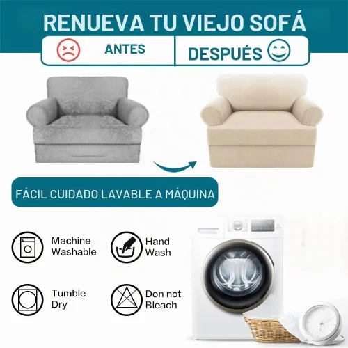 Vista 8 de Turquoize Funda para sillón con cojín en forma de T para sala de estar, funda elástica para sofá, funda suave para sillón, fundas de muebles